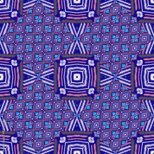  Ikat semless pattern for fabric, wallpaper, tiles, traditional seamless, Aztec, tribal. Hmong, Native American Indian, Pattern design for wrap, carpet, decorative illustration