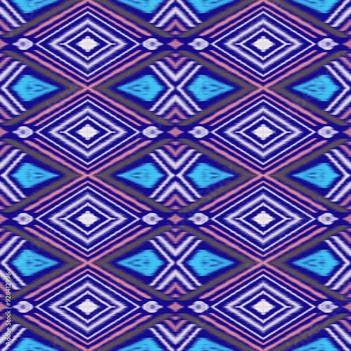 Ikat Seamless pattern.geometric pattern style.ethnic pattern.motif African boho paisley floral