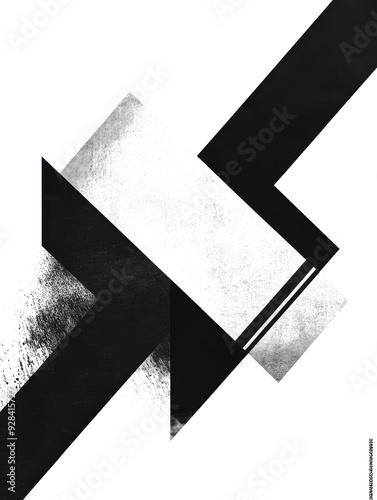 Abstract Geometric Intersection: Bold Monochrome Shapes