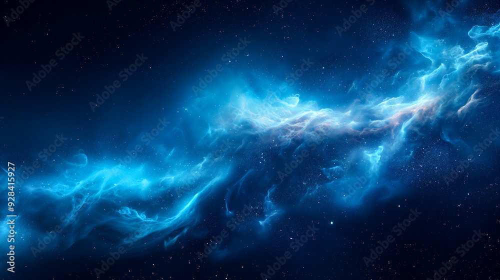 Fototapeta premium A Stunning Blue Supernova Galaxy Filled With Luminous Energy in the Vastness of Space. Generative AI