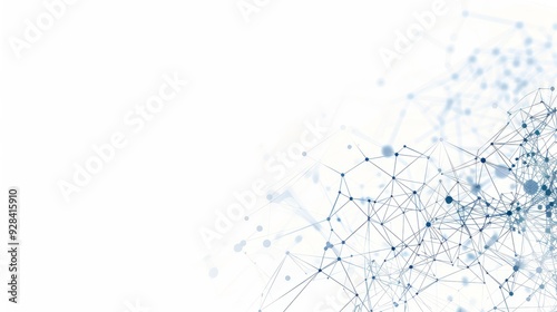 A abstract network background with a white space on the left for text, representing connection, digital technology, communication, and the flow of information.