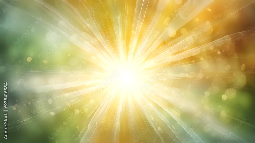 Abstract Yellow and Green Light Burst with Bokeh Abstract Yellow and Green Light Burst with Bokeh