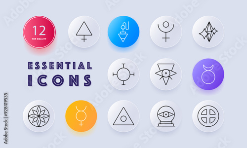 Astrology set icon. Zodiac, horoscope, symbol, astrology, star, constellation, planet, alignment, chart, cosmic, celestial, mystic, sign, spiritual, esoteric, occult, fortune, tarot, divination