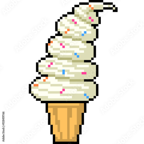 pixel art of big vanilla ice cream