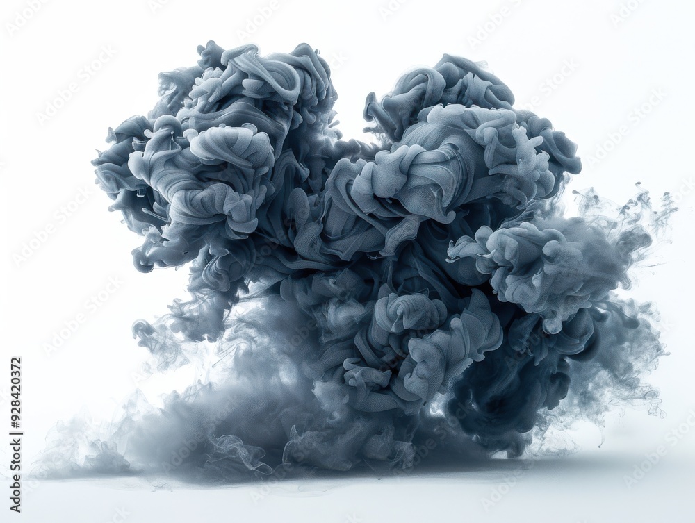 Vivid Aventurine Smoke Explosion on White Background Vivid Aventurine Smoke Explosion on White Background