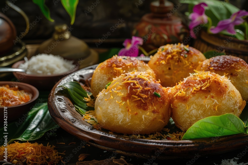 Pitha, Traditional Bangladesh Rice Cakes made with Rice Flour, Coconut Pitha, Traditional Bangladesh Rice Cakes made with Rice Flour, Coconut