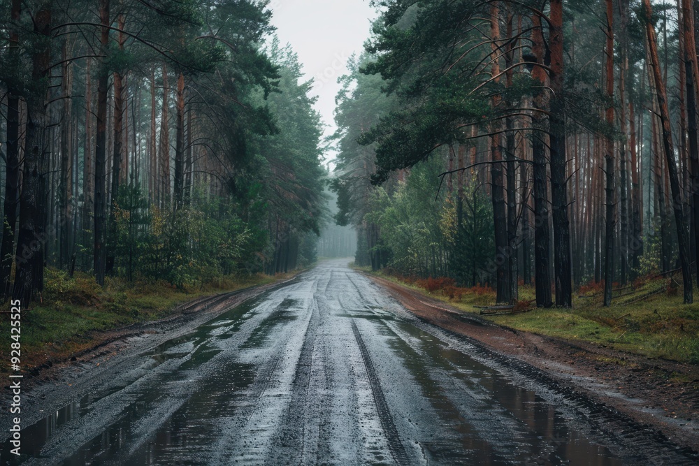 Fototapeta premium Russian forest road