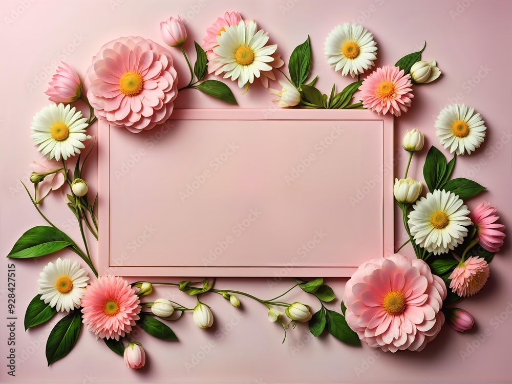 flower framework for invitation or congratulation flower framework for invitation or congratulation