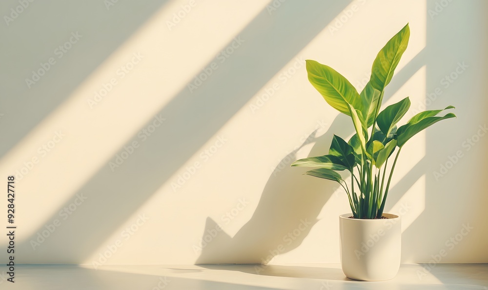 large green plant in a white ceramic pot, Generative AI large green plant in a white ceramic pot, Generative AI