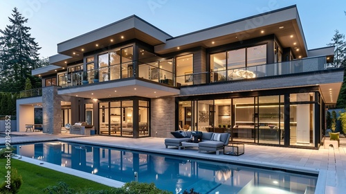 Modern Luxury Home with Swimming Pool and Patio