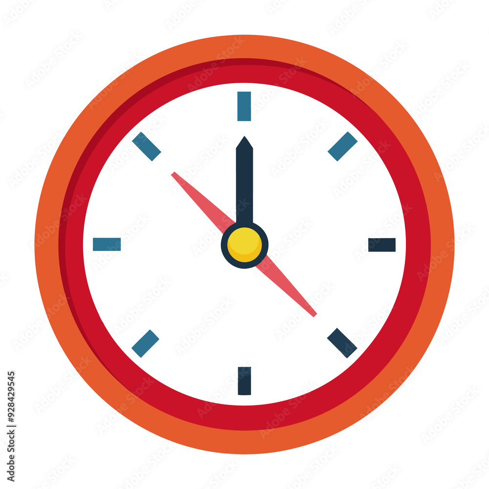 Orange wall Clock illustrations on white background generated Ai Orange wall Clock illustrations on white background generated Ai