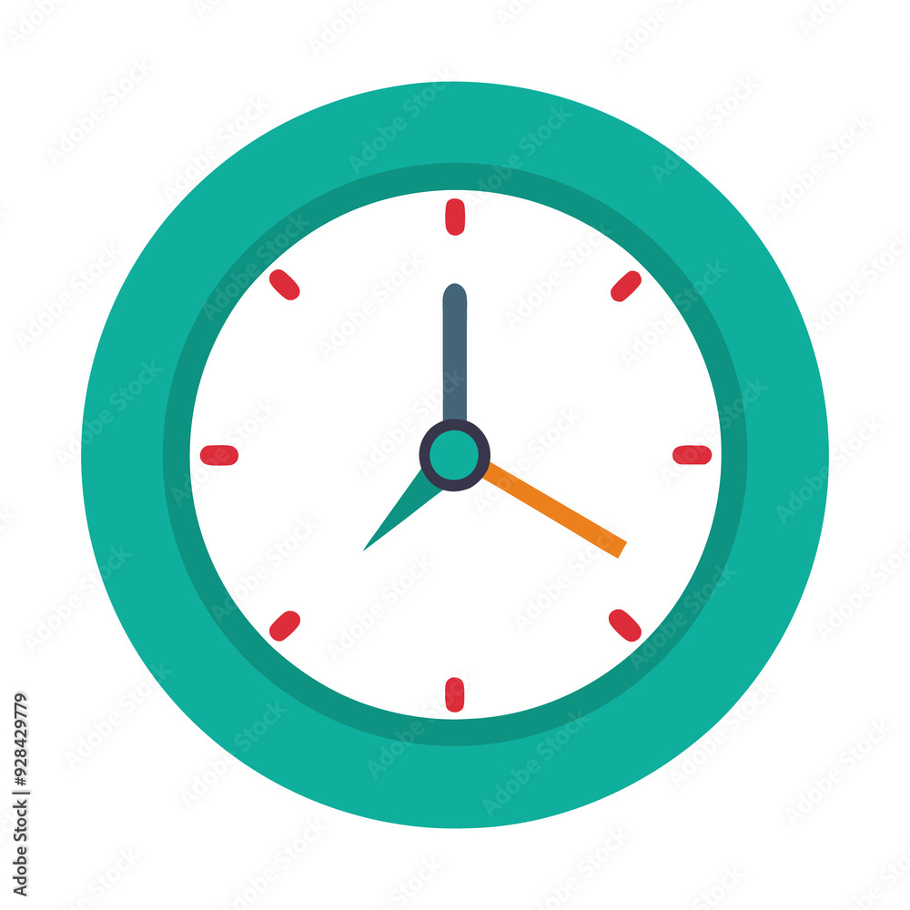 Blue wall Clock icon illustrations on white background generated Ai