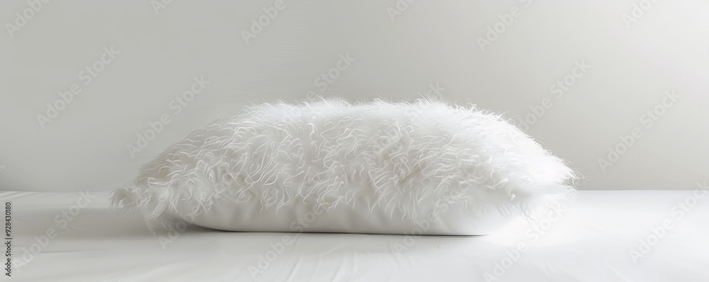 White fluffy pillow on white background, 4K hyperrealistic photo White fluffy pillow on white background, 4K hyperrealistic photo