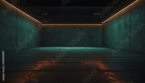 Cyberpunk Laser GLowing Tunnel Corridor Realistic Sci Fi Futuristic Dark Concrete Grunge Basement Underground Shelter Parking Showroom6