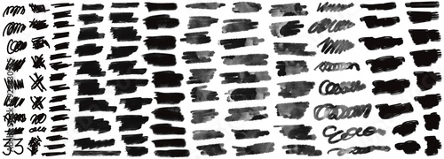 Grunge stripes mega set bundle collection. Black labels, frames, paint texture. Brush strokes mockups template. Background handmade design elements.