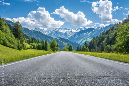 Scenic summer drive on Nockalmstrasse in Austria s Alps photo