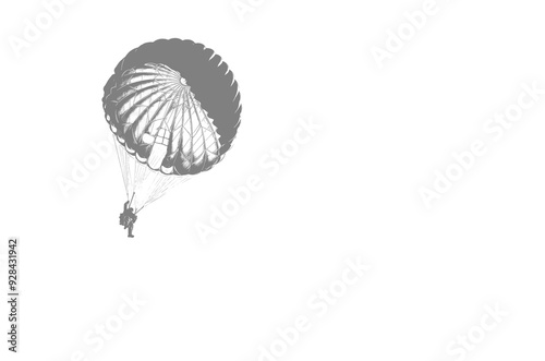 PARACHUTE JAMP - Jump of a soldier of airborne troops