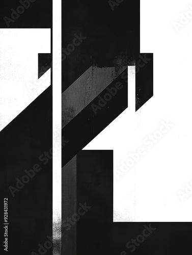 Abstract Geometric Structure Monochrome Minimalism