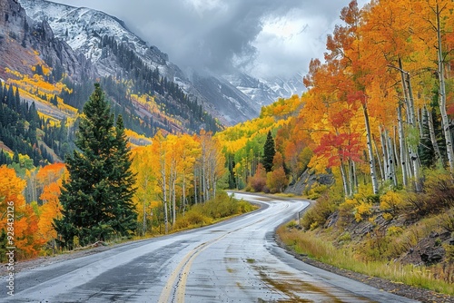 Scenic US mountain pass Million Dollar Highway