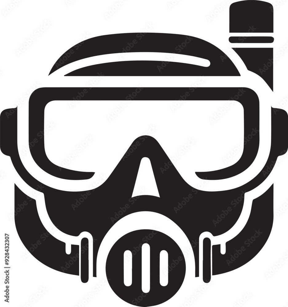 Diving mask vector silhouette illustration Diving mask vector silhouette illustration