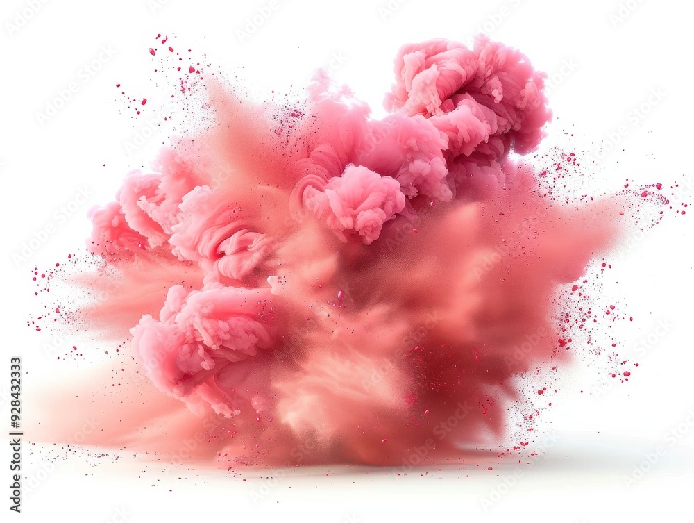 Vibrant Rhodonite Smoke Explosion on White Background - Gemstone Texture in Motion Vibrant Rhodonite Smoke Explosion on White Background - Gemstone Texture in Motion