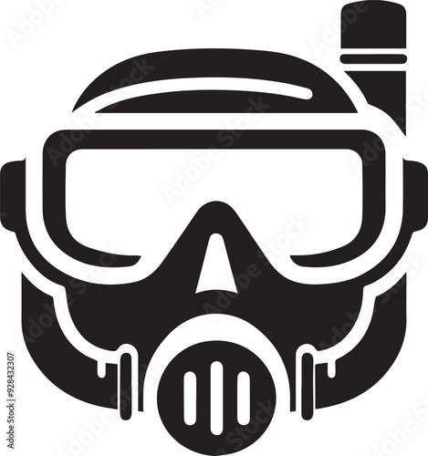 Diving mask vector silhouette illustration