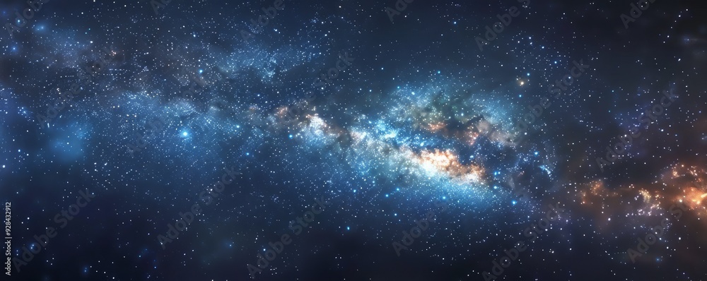 Fototapeta premium Majestic view of the Milky Way galaxy, 4K hyperrealistic photo