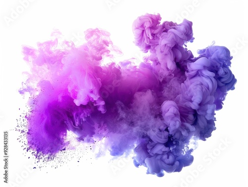 Vibrant Tanzanite Smoke Explosion on White Background