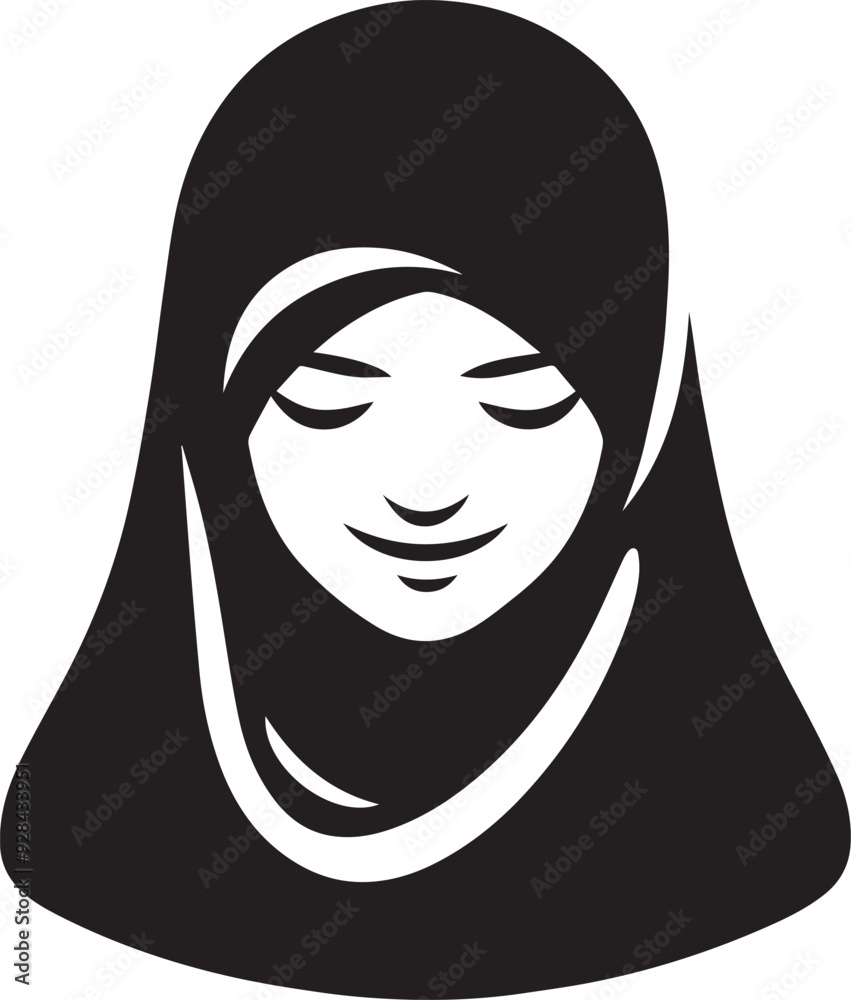 muslim woman hijab and borkha vector silhouette illustration logo muslim woman hijab and borkha vector silhouette illustration logo