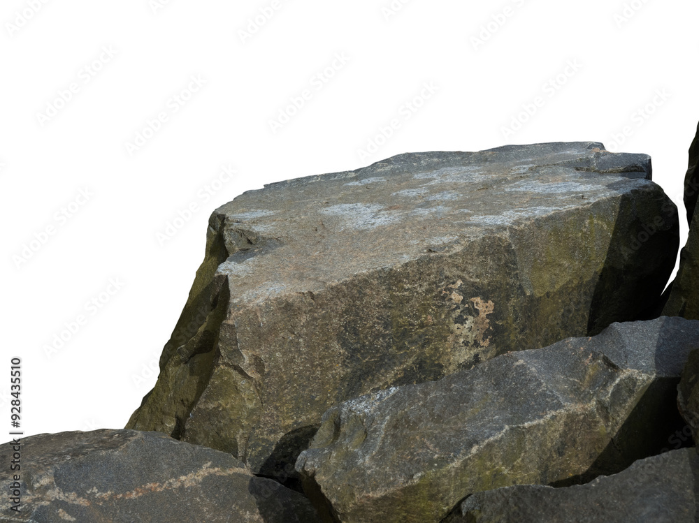 Rock stones isolated formation located part of the mountain,Group of Cliff Rock natural stone with rough texture surface isolated backgrounds,Sea Stone Podium stand display for product Rock stones isolated formation located part of the mountain,Group of Cliff Rock natural stone with rough texture surface isolated backgrounds,Sea Stone Podium stand display for product