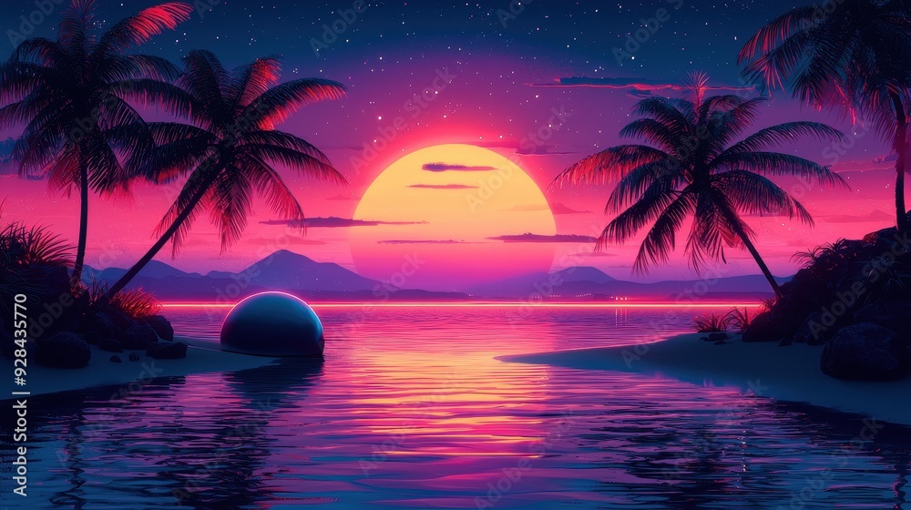 Tropical Sunset over the Ocean. Tropical Sunset over the Ocean.
