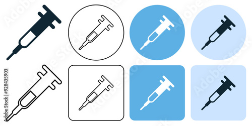syringe, inject icon symbol ui and ux design, glyphs and stroke line icon