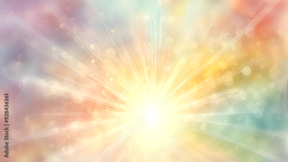 Abstract Light Burst with Bokeh and Radiating Lines Abstract Light Burst with Bokeh and Radiating Lines