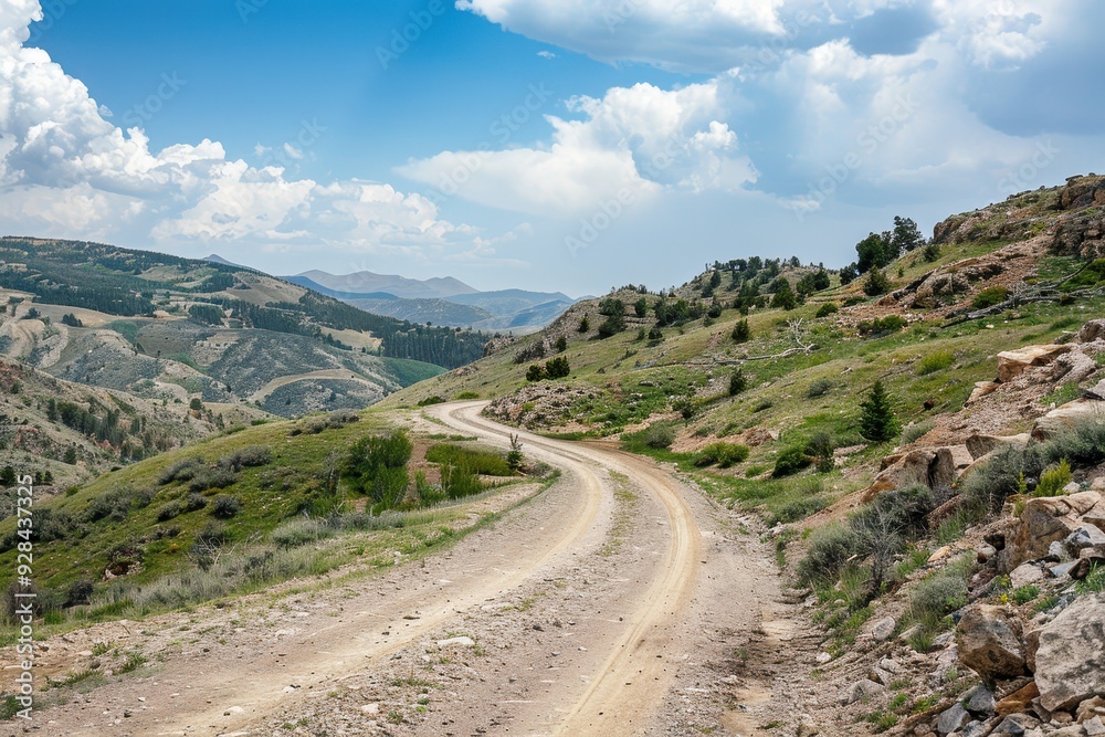 Twisting mountain route with rough terrain Twisting mountain route with rough terrain