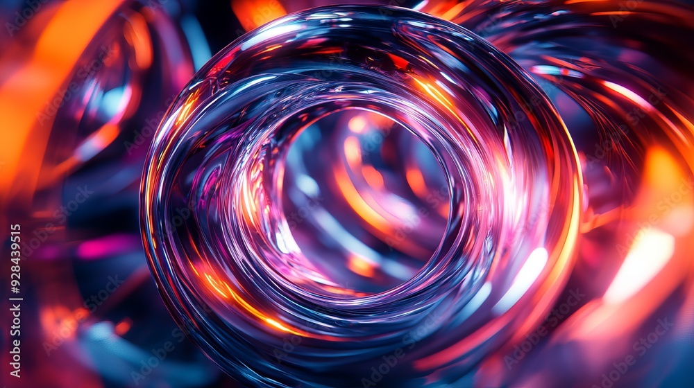 Colorful abstract swirls showcasing vibrant light and reflections