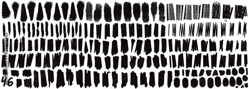 Grunge stripes mega set bundle collection. Black labels, frames, paint texture. Brush strokes mockups template. Background handmade design elements.