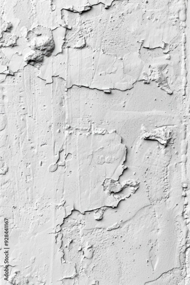 Obraz premium A close-up of a worn-out, cracked wall in black and white