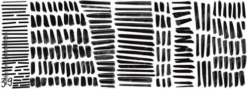 Grunge stripes mega set bundle collection. Black labels, frames, paint texture. Brush strokes mockups template. Background handmade design elements.