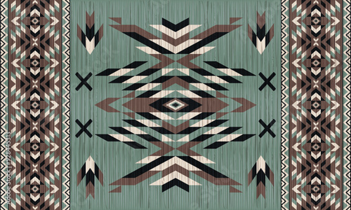 American tribal ethnic native pattern.Traditional Navajo,Aztec,Apache,Southwest and Mexican style fabric pattern.Abstract vector motifs pattern.For fabric,clothing,blanket,carpet,woven,wrap,decoration