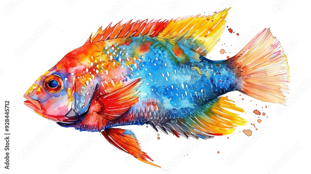 Colorful fish on white background Colorful fish on white background