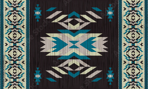 American tribal ethnic native pattern.Traditional Navajo,Aztec,Apache,Southwest and Mexican style fabric pattern.Abstract vector motifs pattern.For fabric,clothing,blanket,carpet,woven,wrap,decoration