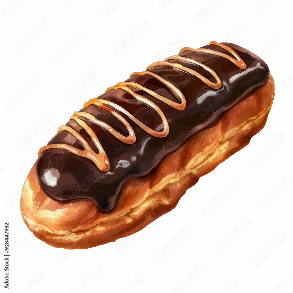 A delicious chocolate eclair topped with creamy frosting, perfect for dessert lovers and pastry enthusiasts. A delicious chocolate eclair topped with creamy frosting, perfect for dessert lovers and pastry enthusiasts.