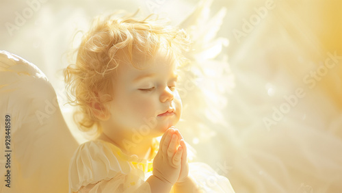 a praying baby angel