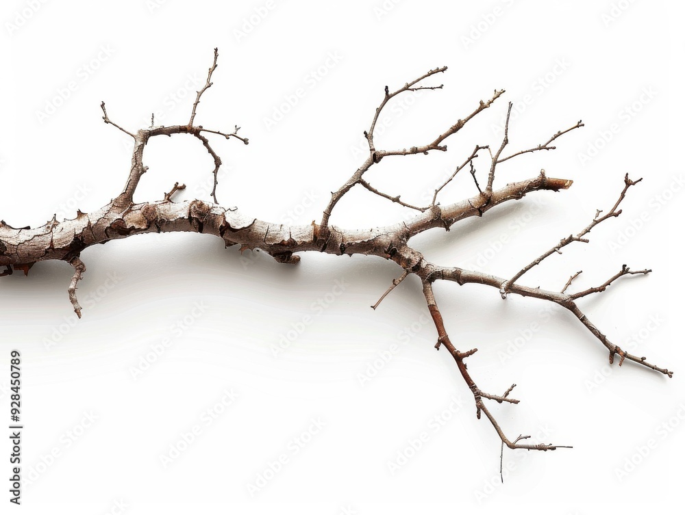 Fragile Beauty: Broken Stem Effect on White Background Fragile Beauty: Broken Stem Effect on White Background
