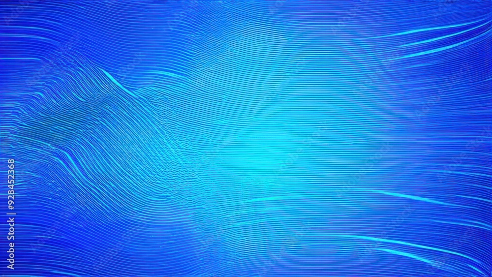 Blue abstract technology data wavy lines in holographic style