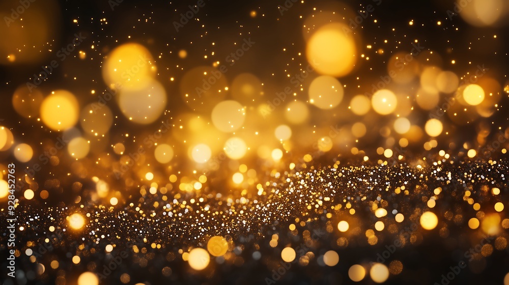 golden particles with bokeh golden particles with bokeh