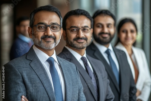 Group of Indian businessmen or corporate people standing for a photo, Generative AI