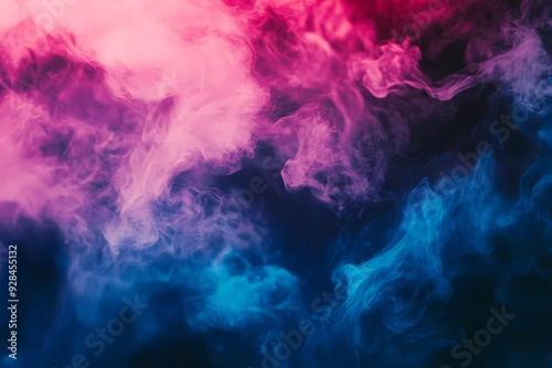 Pink and Blue Smoke on Black Background