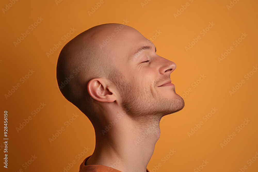 A close up of a man's face with his eyes closed A close up of a man's face with his eyes closed