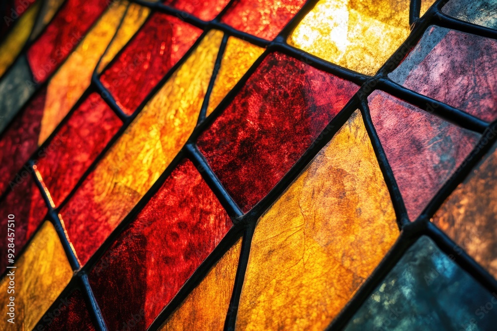 Close-up of stained glass window